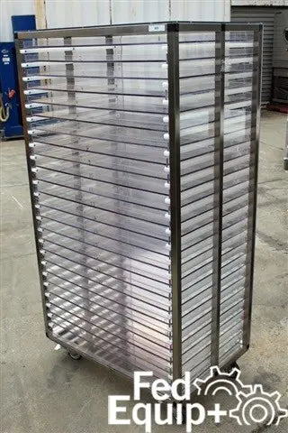 Rack with (24) 30" x 20" Lexan-Type Shelves, S/S