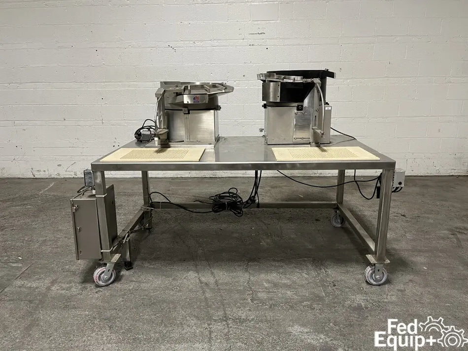 Table with Vibratory Bowl Feeders, Portable