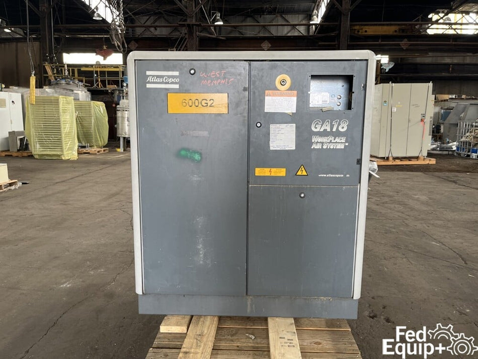 25 HP Atlas Copco Air Compressor, Model GA18