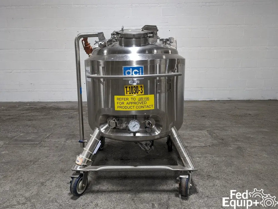 200 Liter DCI Jacketed Receiver Tank, 316L S/S, 45/125#,